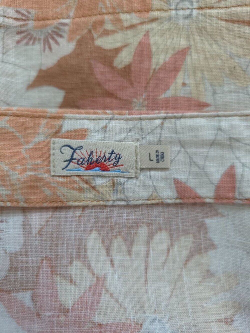 Faherty Summer Sands 100% Linen Tank Top Warm Jicaro Island Floral Print L - Picture 5 of 6